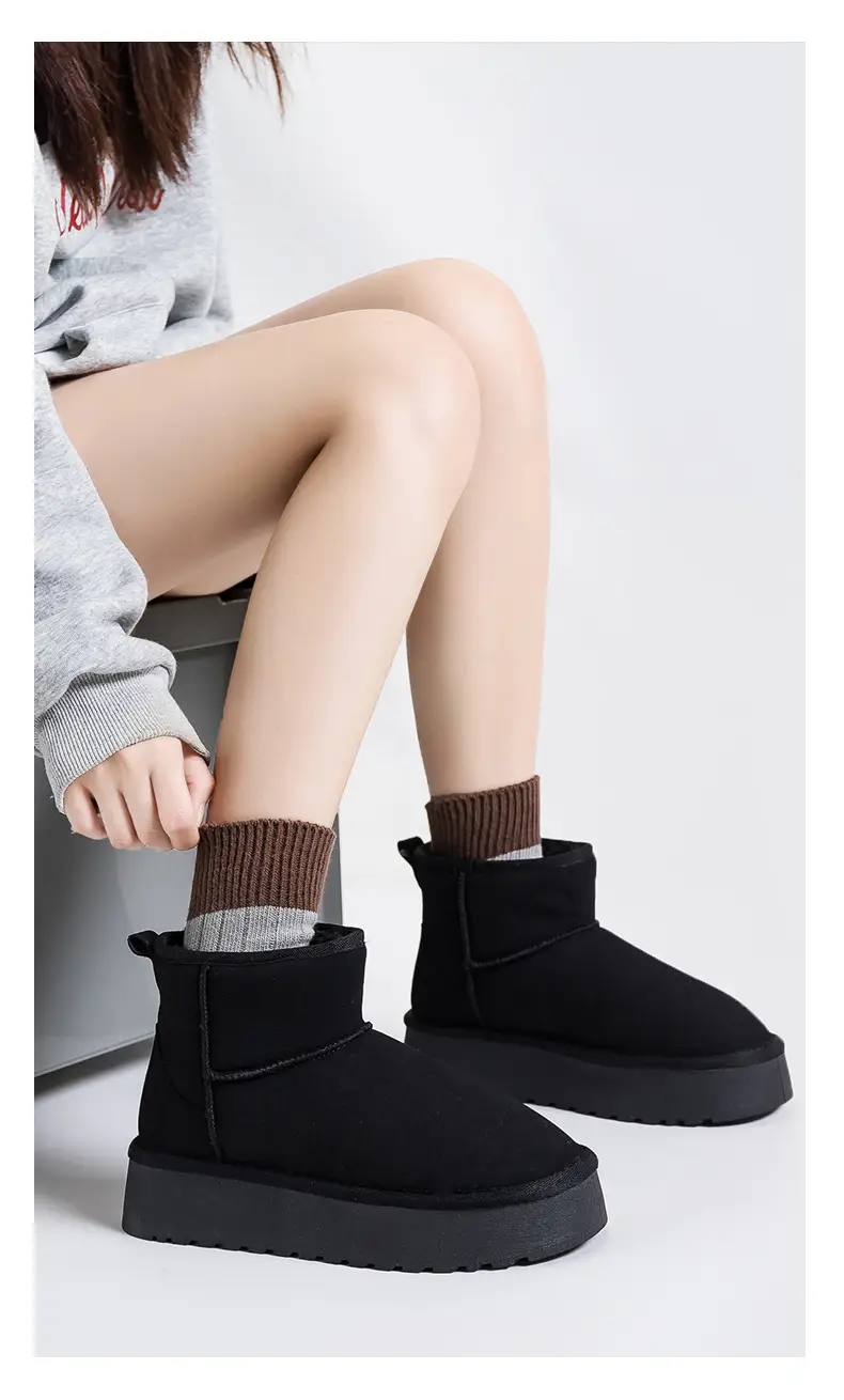 Winter New Snow Boots Women's fleece-lined Thickened Snow Cotton Shoes All-match Thick-soled Warm Shoes Short Boots G9902 — feature 16