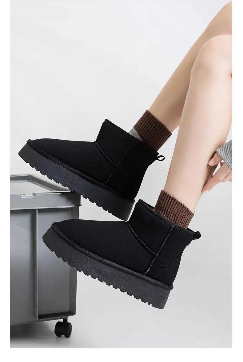 Winter New Snow Boots Women's fleece-lined Thickened Snow Cotton Shoes All-match Thick-soled Warm Shoes Short Boots G9902 — feature 17