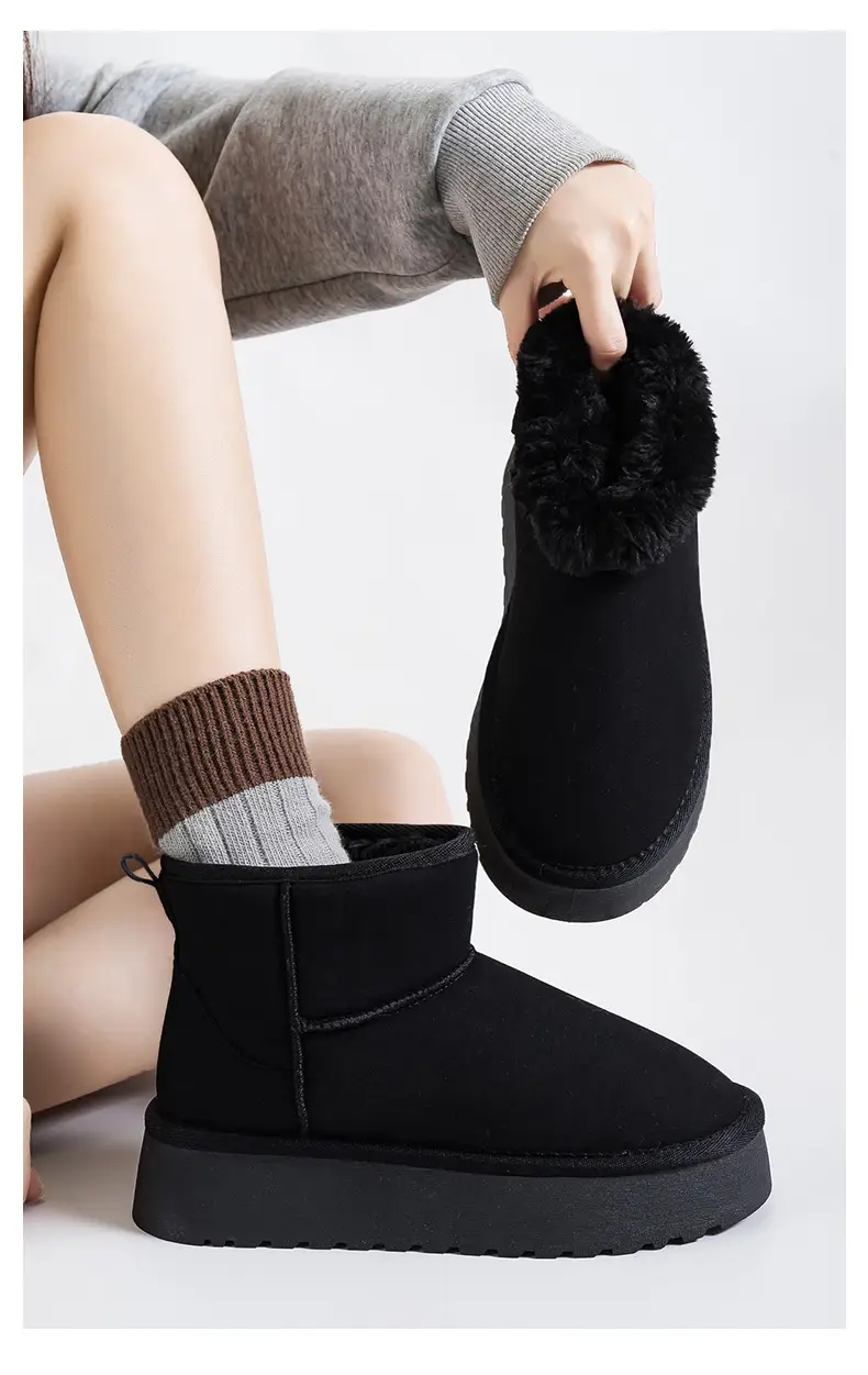 Winter New Snow Boots Women's fleece-lined Thickened Snow Cotton Shoes All-match Thick-soled Warm Shoes Short Boots G9902 — feature 18