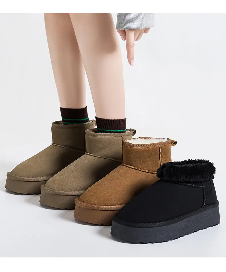 Winter New Snow Boots Women's fleece-lined Thickened Snow Cotton Shoes All-match Thick-soled Warm Shoes Short Boots G9902 — feature 4