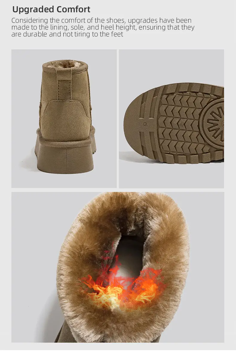 Winter New Snow Boots Women's fleece-lined Thickened Snow Cotton Shoes All-match Thick-soled Warm Shoes Short Boots G9902 — feature 6