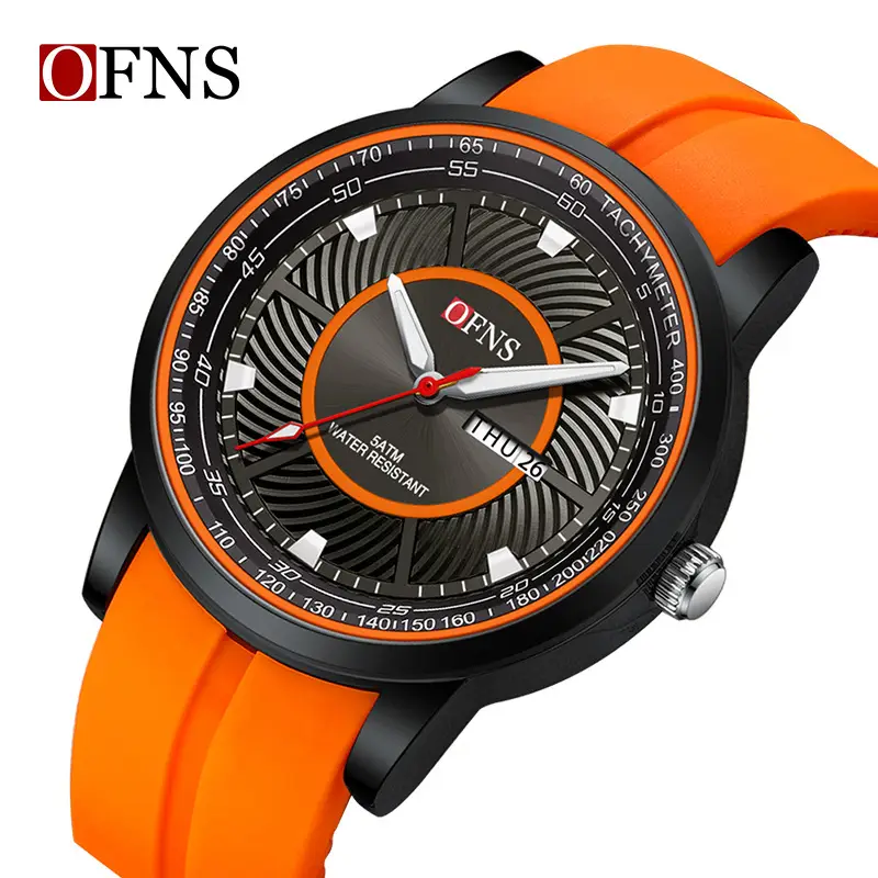 Men's Waterproof Quartz Watch with Green Dial & Black Strap - Image 11