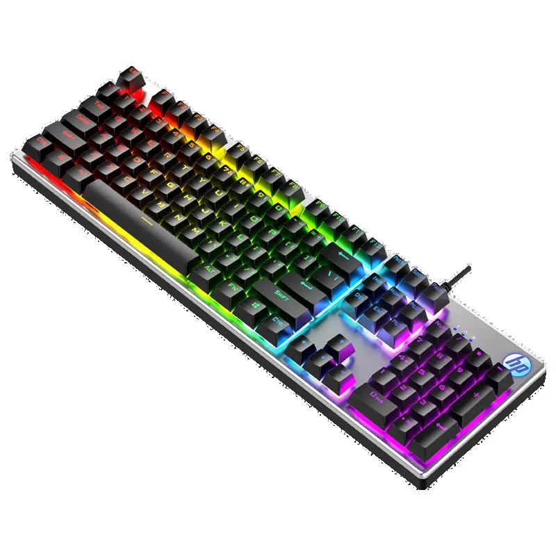 HP/HP K500y Keyboard Mixed Light Mechanical Feel Game E-sports Office Metal Panel Computer Peripherals Cross Border