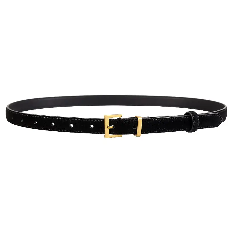 Women's Velvet Belt with Gold Buckle - Image 9