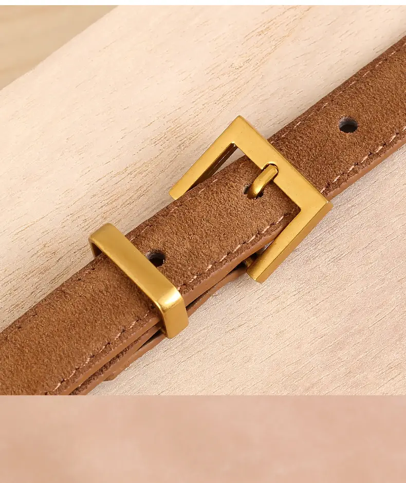 Women's Velvet Belt with Gold Buckle — feature 15