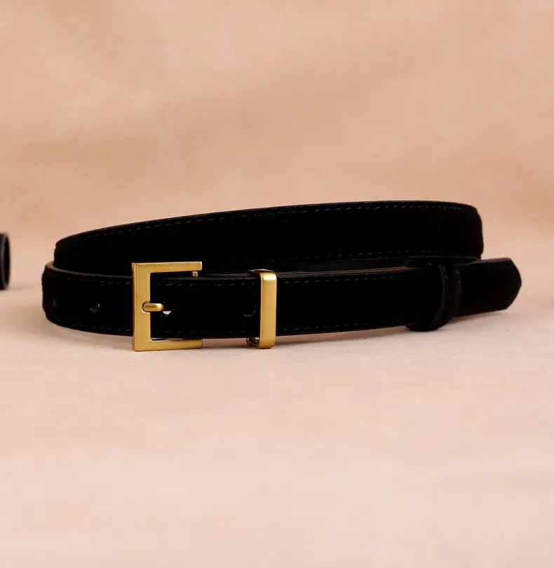 Women's Velvet Belt with Gold Buckle — feature 16
