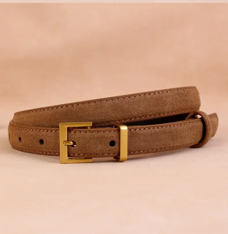 Women's Velvet Belt with Gold Buckle — feature 17