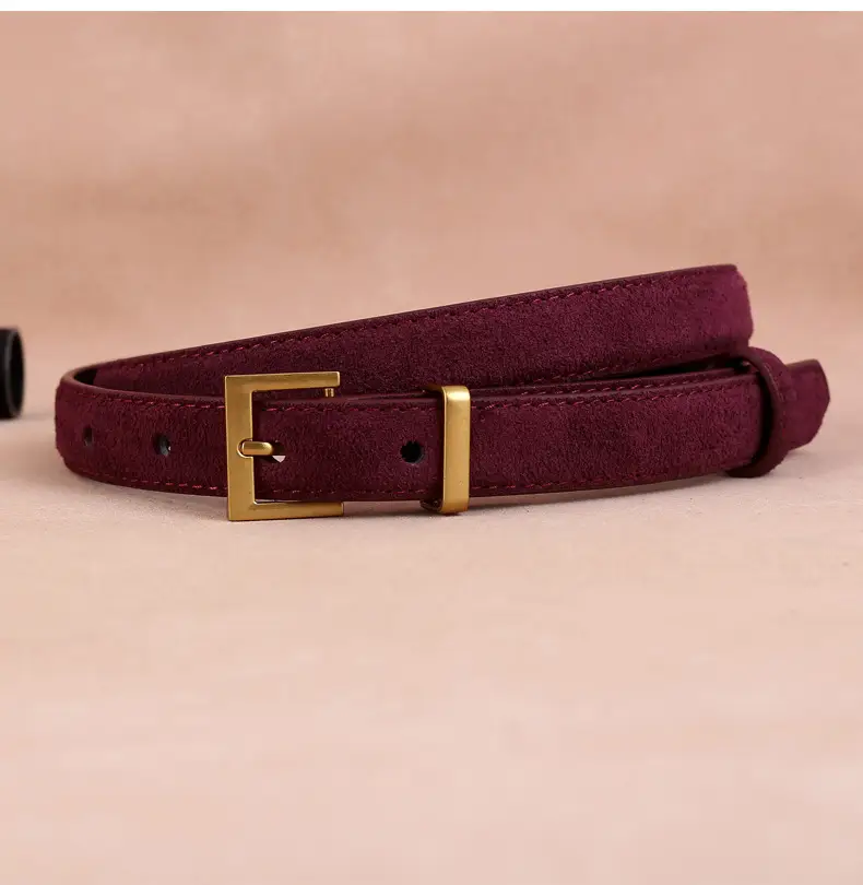 Women's Velvet Belt with Gold Buckle — feature 18