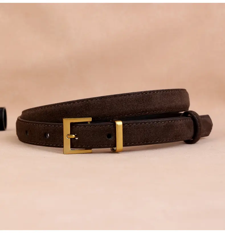 Women's Velvet Belt with Gold Buckle — feature 19