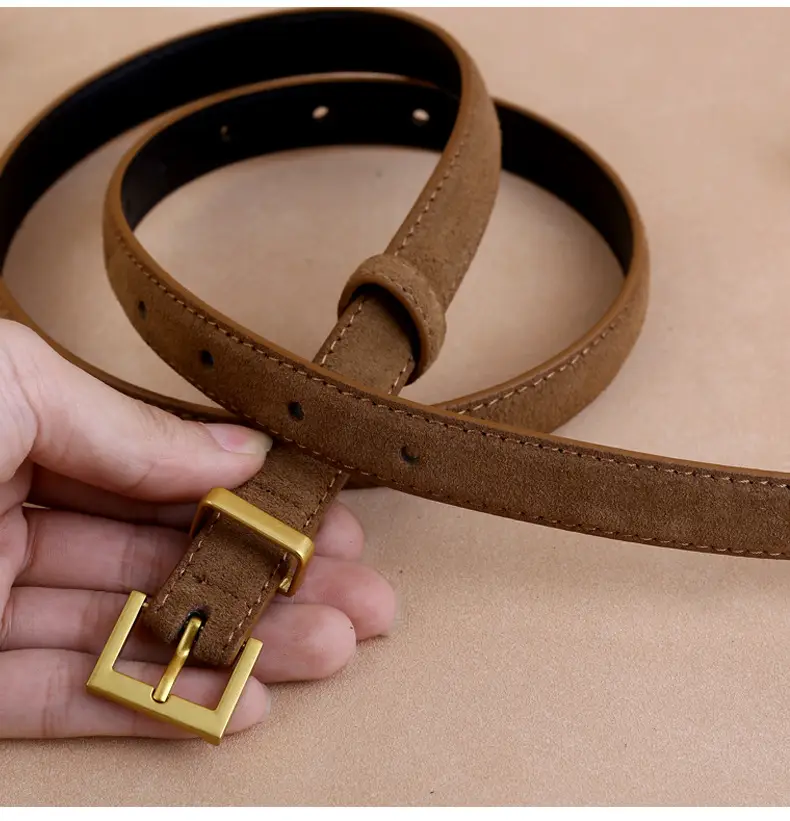 Women's Velvet Belt with Gold Buckle — feature 21
