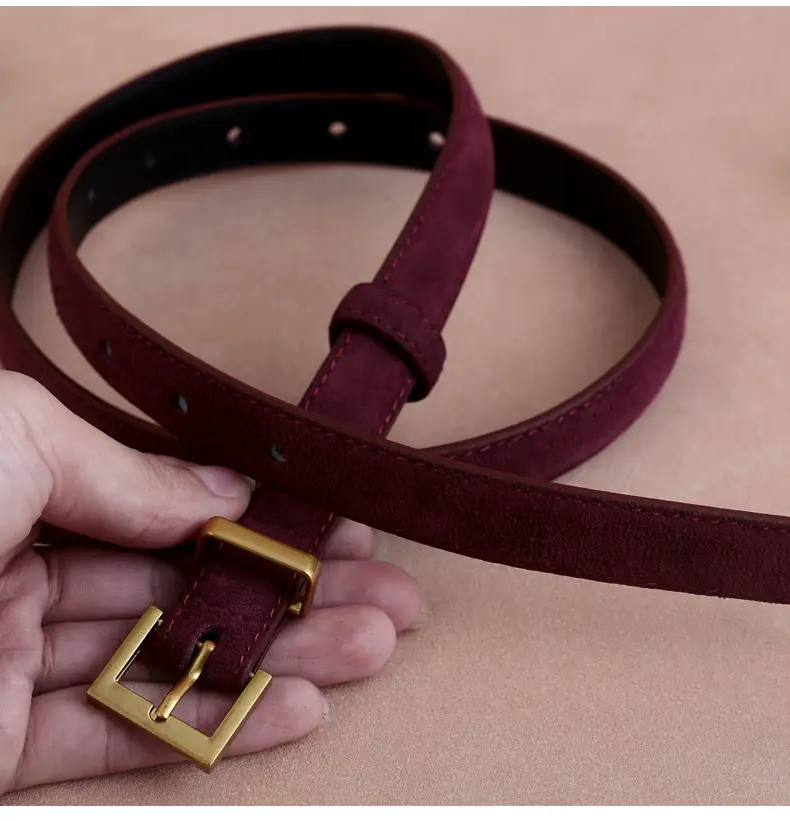 Women's Velvet Belt with Gold Buckle — feature 22