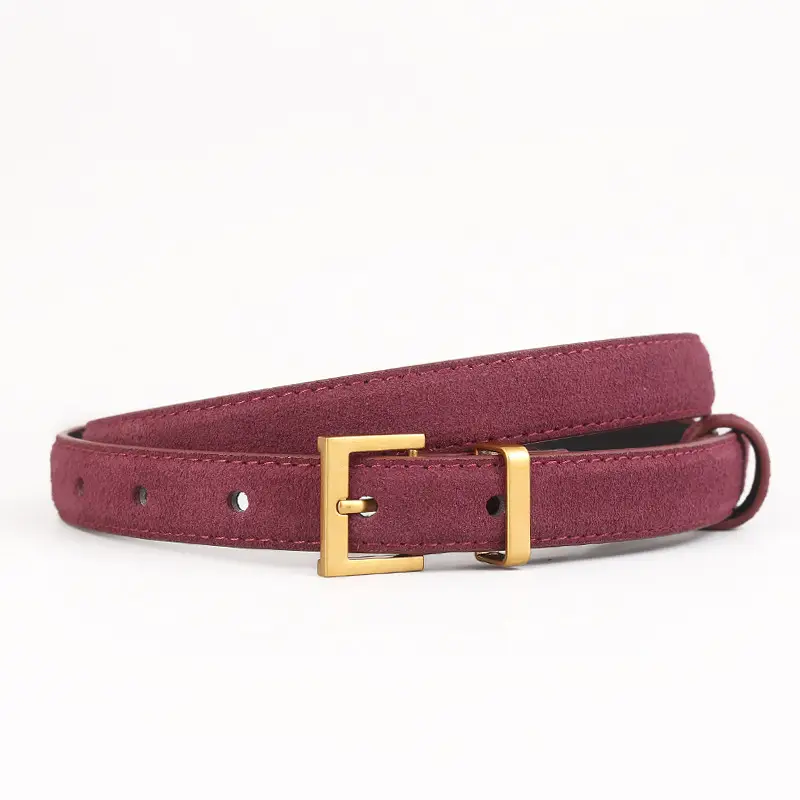 Women's Velvet Belt with Gold Buckle - Image 4