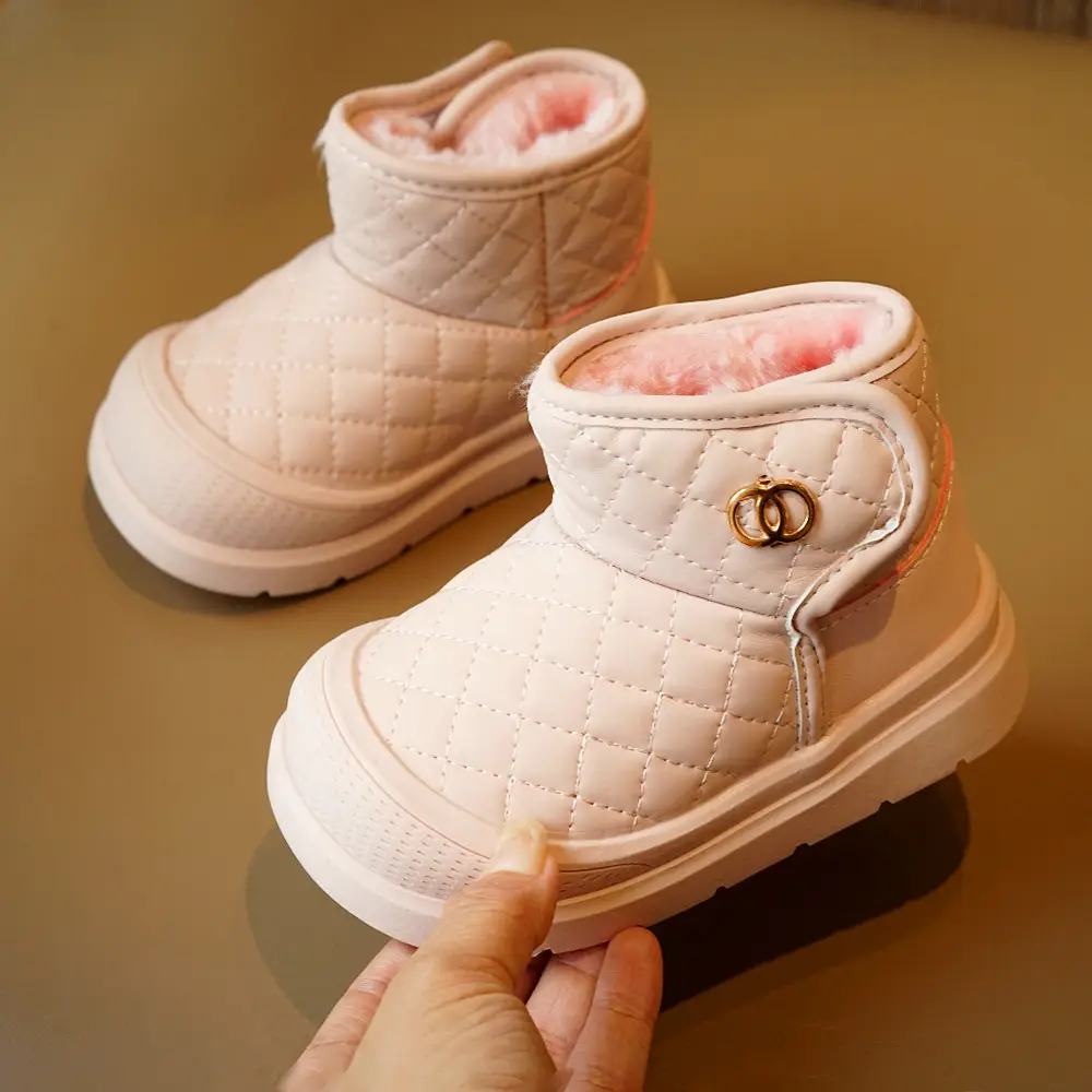 Winter Fleece Toddler Shoes Pink 1-2Yrs Non-Slip