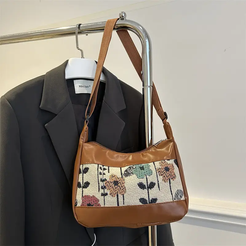 Korean Floral Embroidered Shoulder Bag for Women - Image 5