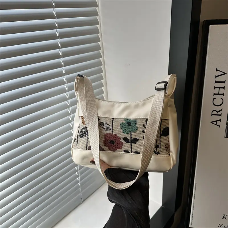 Korean Floral Embroidered Shoulder Bag for Women - Image 2