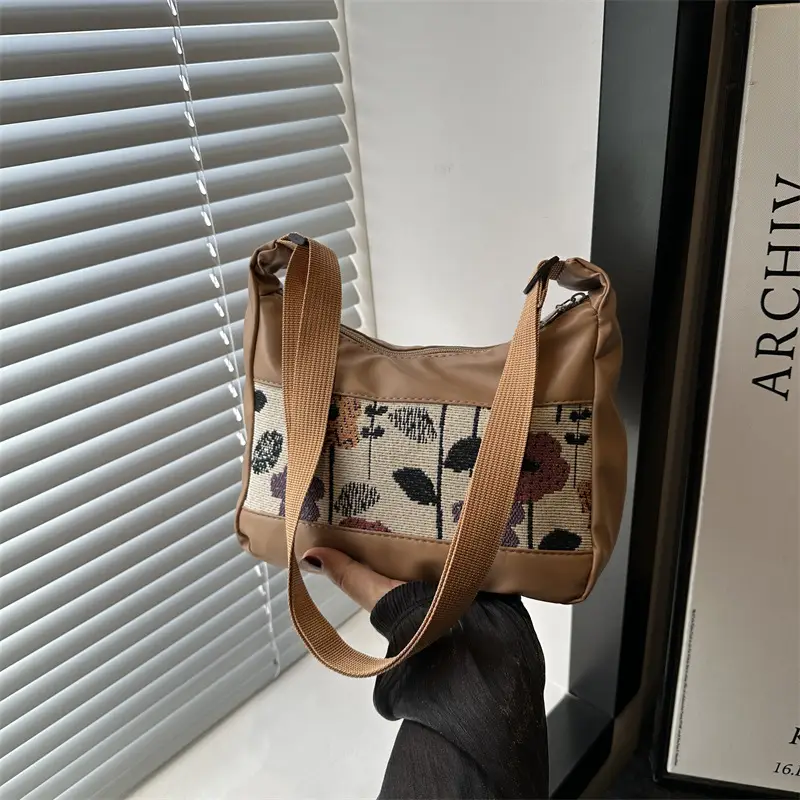 Korean Floral Embroidered Shoulder Bag for Women - Image 3
