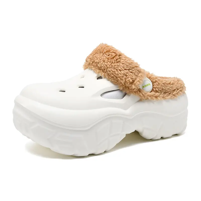 Cave Cotton Slippers Women's Autumn and Winter Thick Sole Height-increasing fleece-lined Thickened Warm Cotton Shoes for Outer Wear Non-slip Wear-resistant Lightweight Baotou Slippers - Image 8