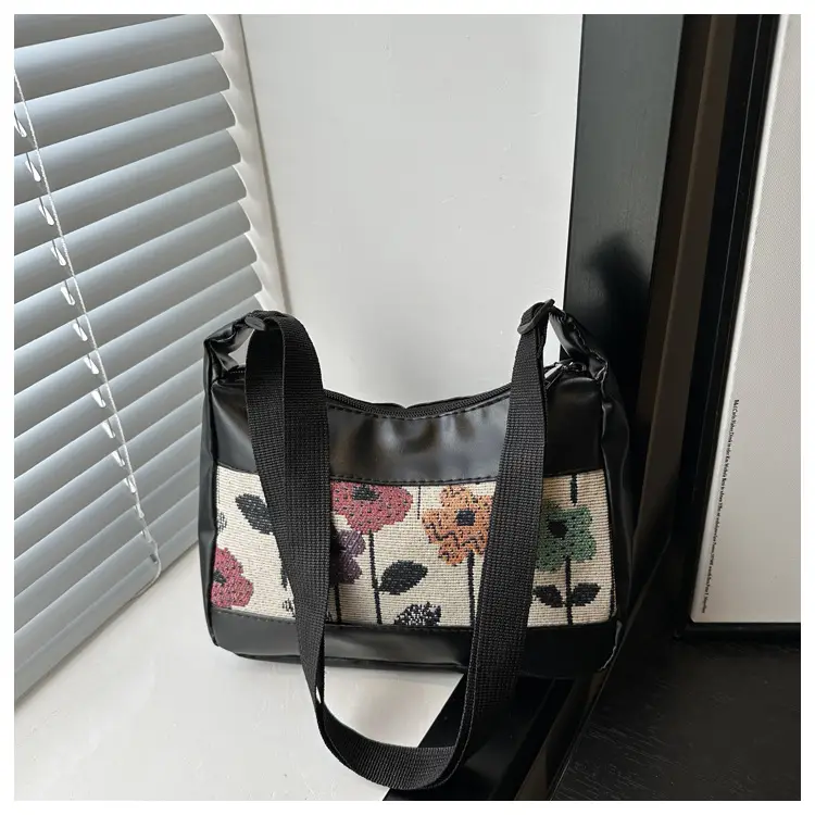 Women's Floral Embroidered Shoulder Bag Brown 2024 — feature 10
