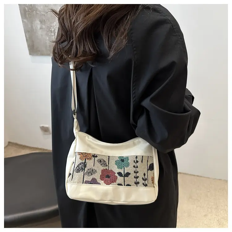 Women's Floral Embroidered Shoulder Bag Brown 2024 — feature 21