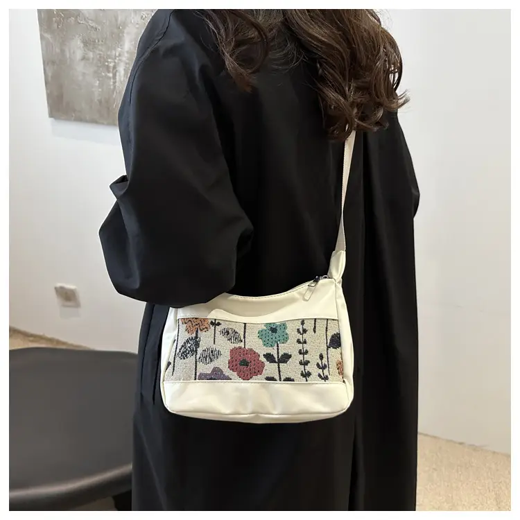 Women's Floral Embroidered Shoulder Bag Brown 2024 — feature 22