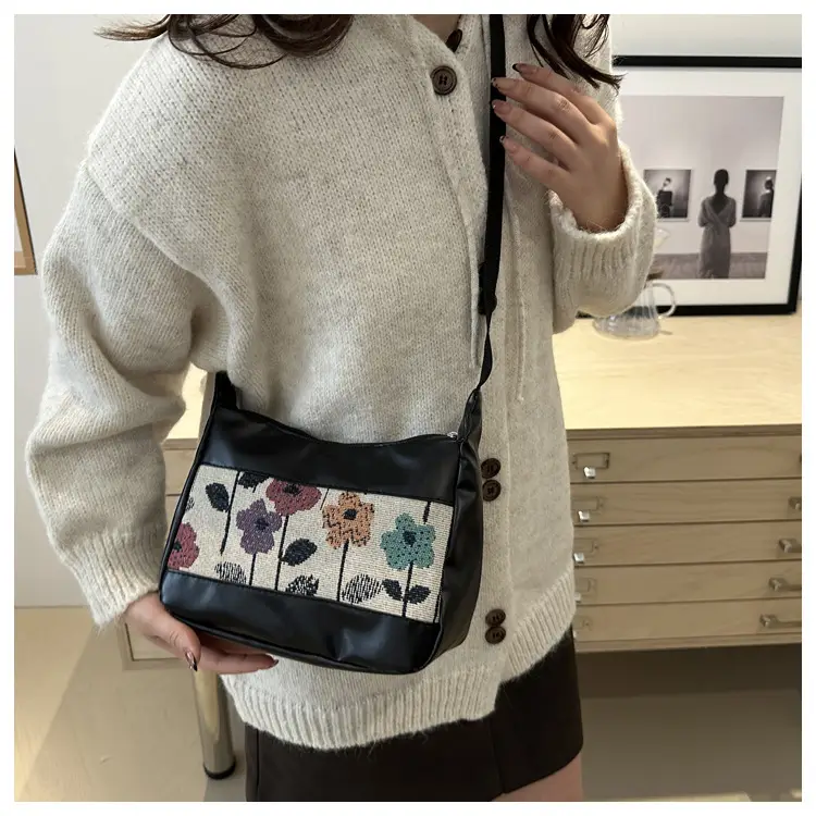 Women's Floral Embroidered Shoulder Bag Brown 2024 — feature 29