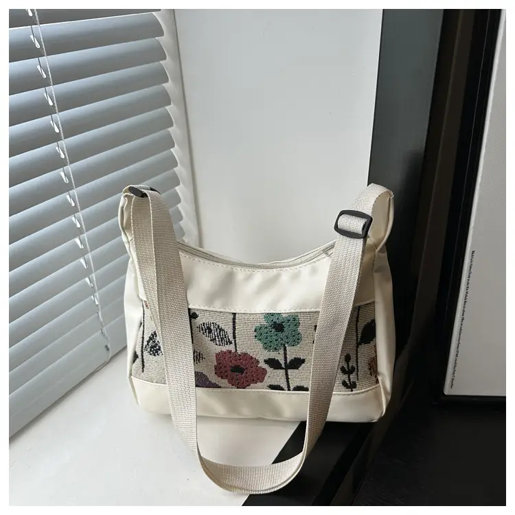 Women's Floral Embroidered Shoulder Bag Brown 2024 — feature 9