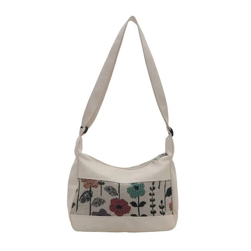 Women's Floral Embroidered Shoulder Bag Brown 2024 - Image 2