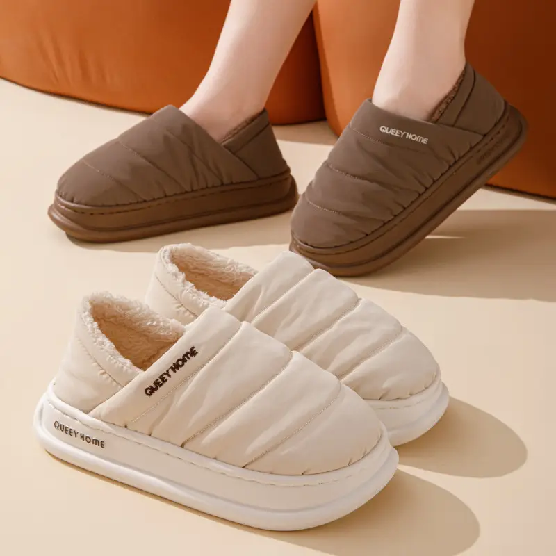 Women Winter Warm Cotton Slippers with Heel 2025 - Image 7