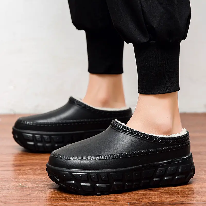 Autumn and Winter Maomao Cotton Slippers for Men and Women Couple Thick-soled Increased Cotton Shoes Heaped Bag Waterproof Non-slip EVA Winter Slippers - Image 5
