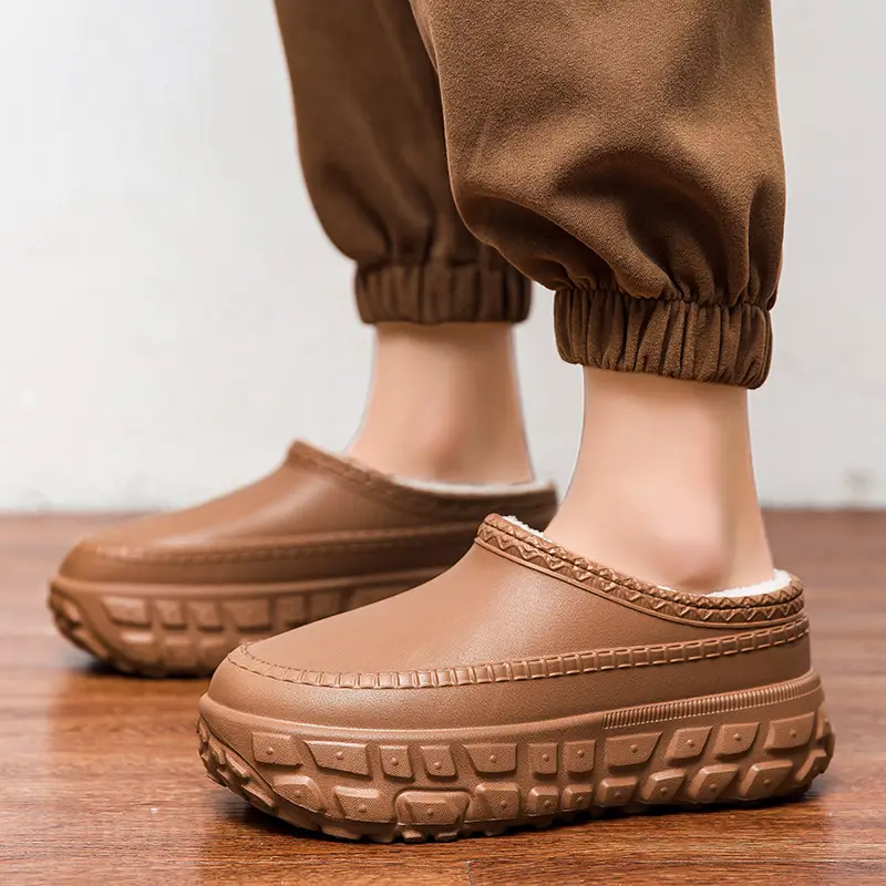 Autumn and Winter Maomao Cotton Slippers for Men and Women Couple Thick-soled Increased Cotton Shoes Heaped Bag Waterproof Non-slip EVA Winter Slippers - Image 6