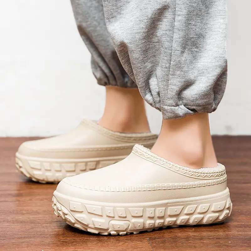 Autumn and Winter Maomao Cotton Slippers for Men and Women Couple Thick-soled Increased Cotton Shoes Heaped Bag Waterproof Non-slip EVA Winter Slippers - Image 7
