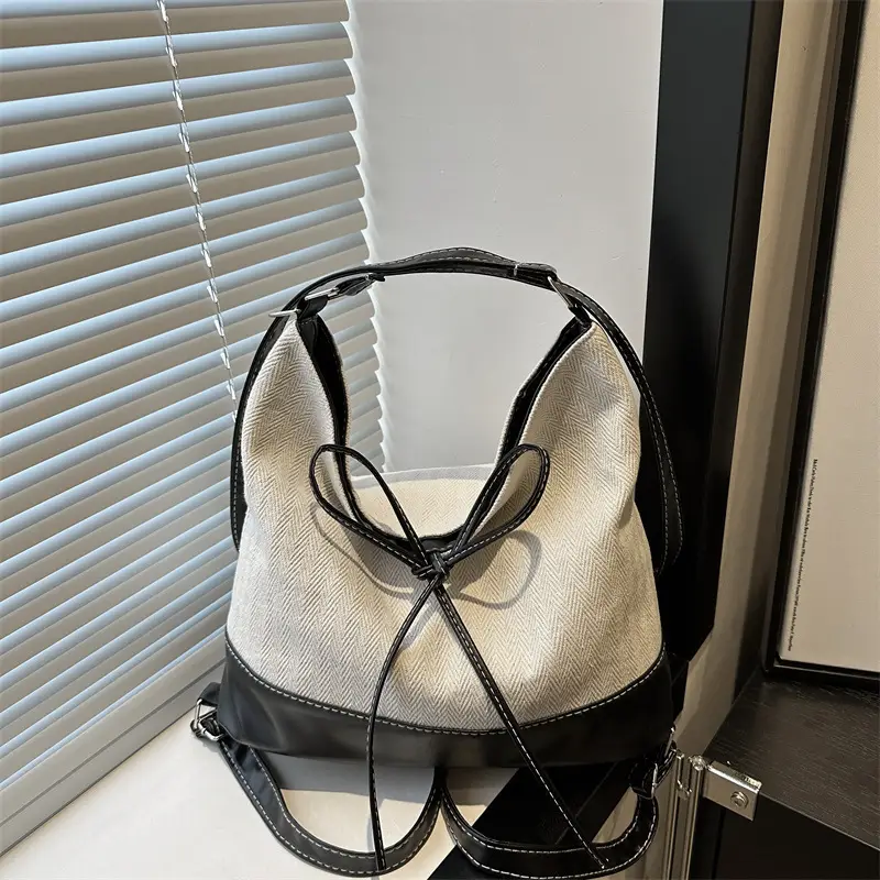 Large Canvas Backpack Women's Shoulder Crossbody Bag - Image 3