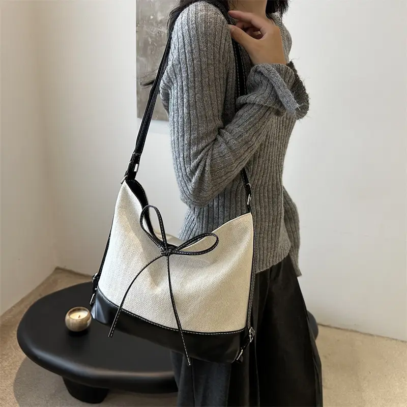 Large Canvas Backpack Women's Shoulder Crossbody Bag - Image 4