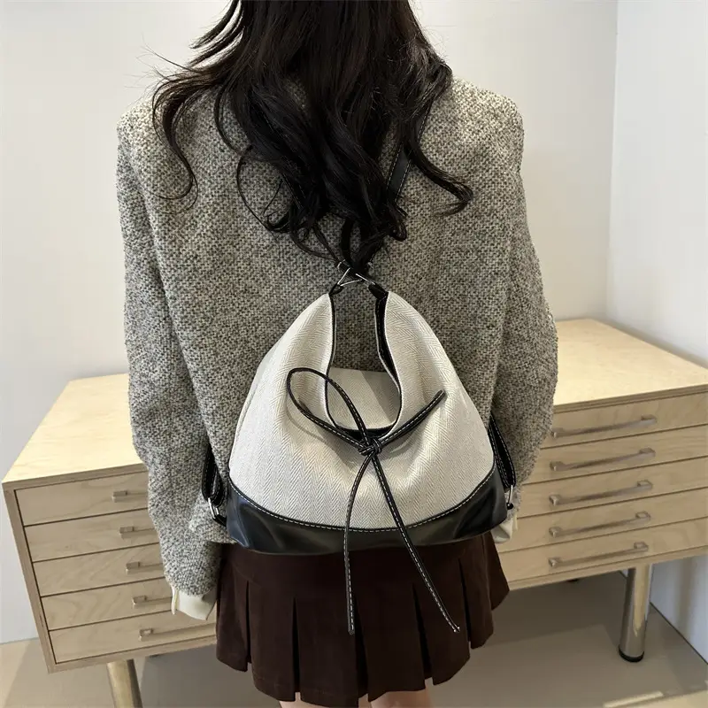 Large Canvas Backpack Women's Shoulder Crossbody Bag - Image 5