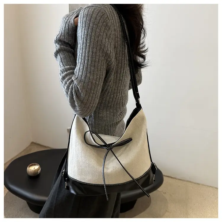 Large Canvas Backpack Women's Shoulder Crossbody Bag — feature 21
