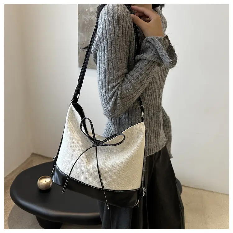 Large Canvas Backpack Women's Shoulder Crossbody Bag — feature 23