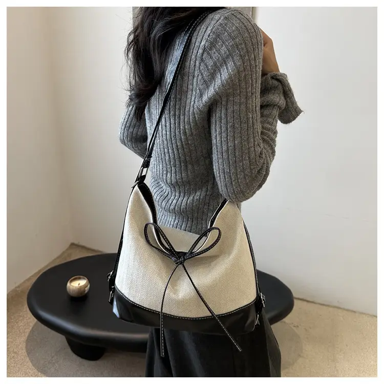 Large Canvas Backpack Women's Shoulder Crossbody Bag — feature 24