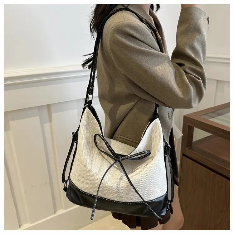 Large Canvas Backpack Women's Shoulder Crossbody Bag — feature 26