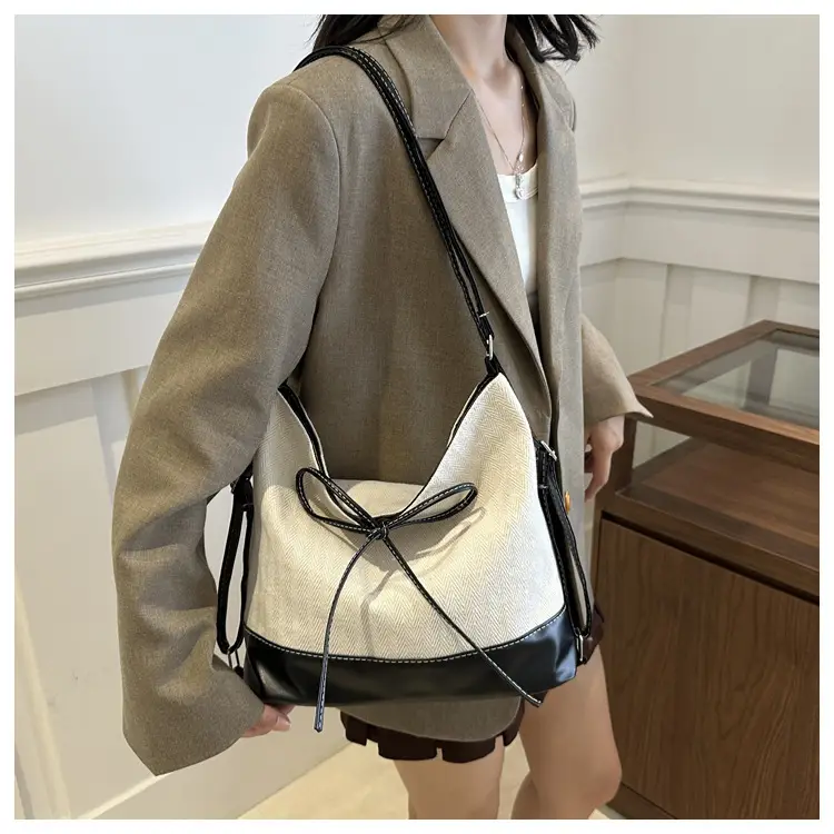 Large Canvas Backpack Women's Shoulder Crossbody Bag — feature 27