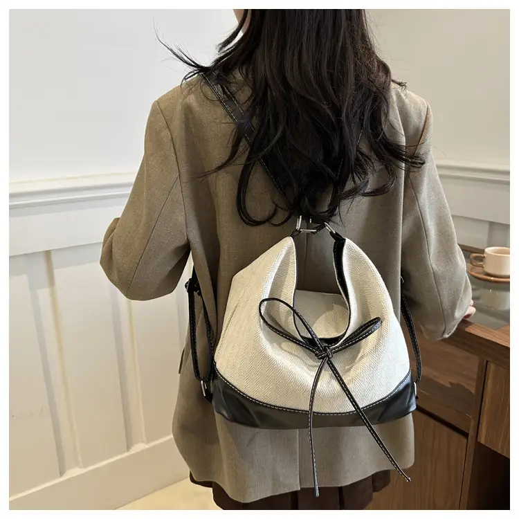 Large Canvas Backpack Women's Shoulder Crossbody Bag — feature 31
