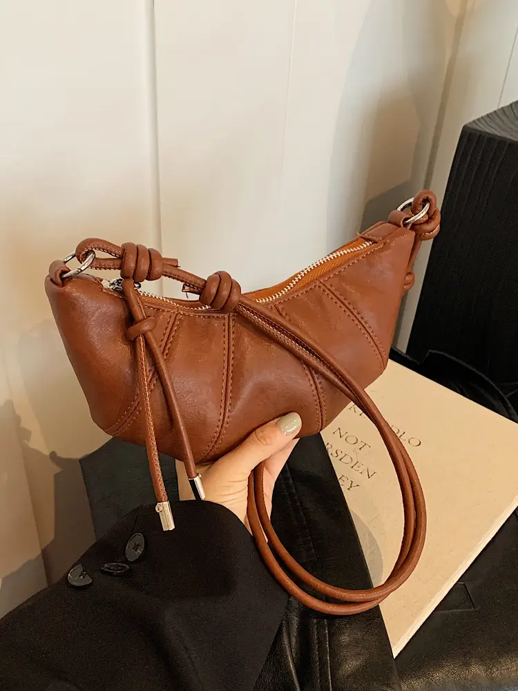 Women's Retro Horn Bag Brown Crossbody Shoulder - Image 8