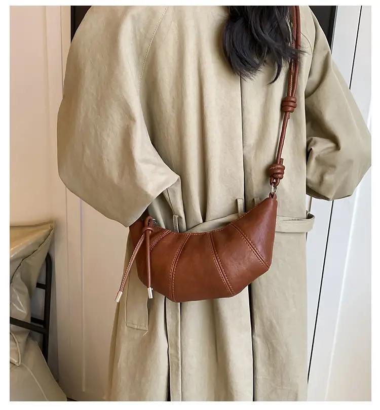 Women's Retro Horn Bag Brown Crossbody Shoulder — feature 1