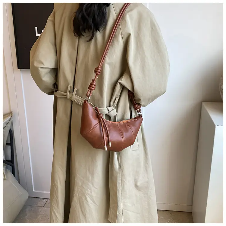 Women's Retro Horn Bag Brown Crossbody Shoulder — feature 10