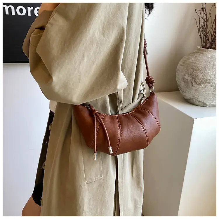 Women's Retro Horn Bag Brown Crossbody Shoulder — feature 11