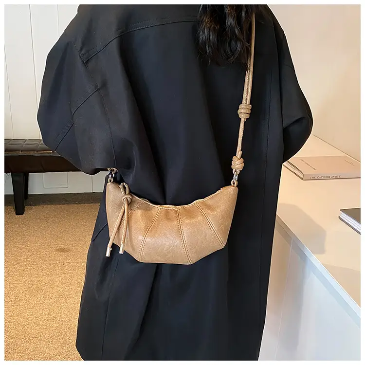 Women's Retro Horn Bag Brown Crossbody Shoulder — feature 16