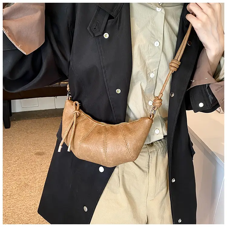 Women's Retro Horn Bag Brown Crossbody Shoulder — feature 17