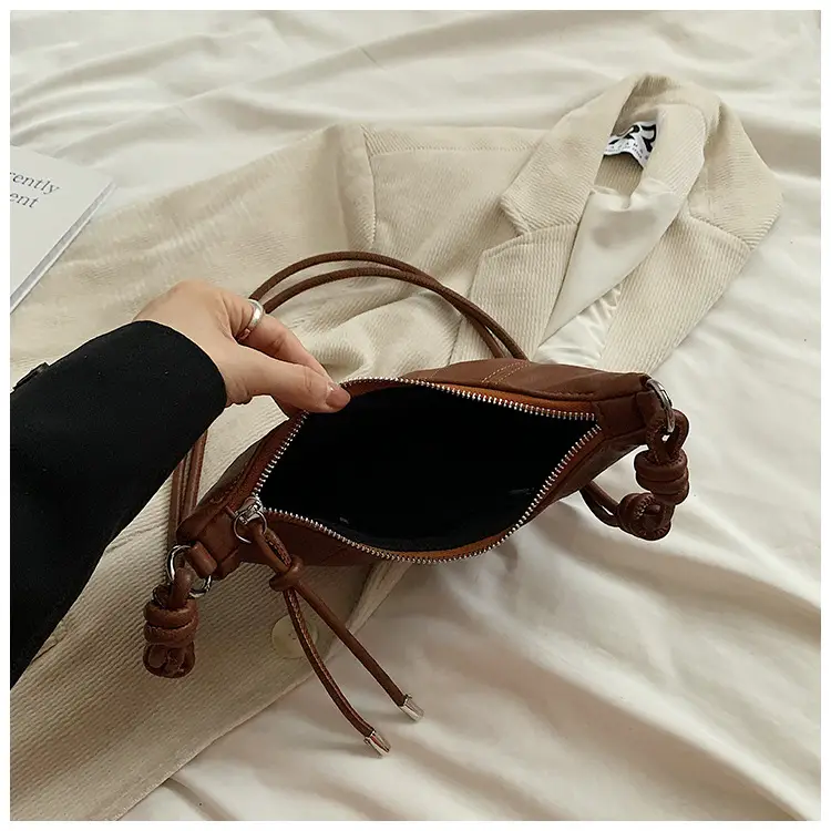 Women's Retro Horn Bag Brown Crossbody Shoulder — feature 4