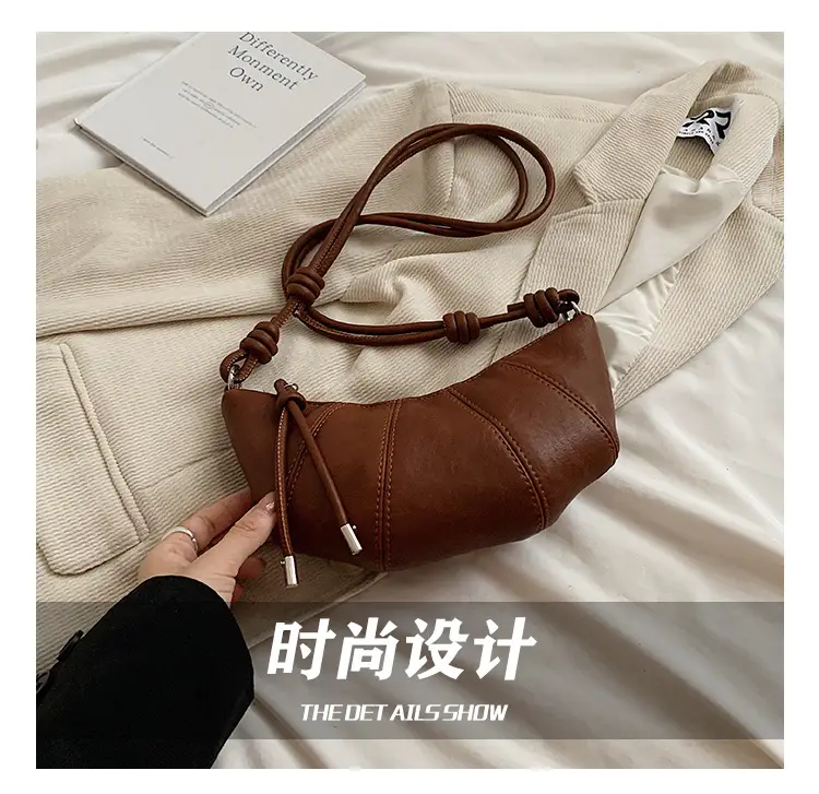 Women's Retro Horn Bag Brown Crossbody Shoulder — feature 7