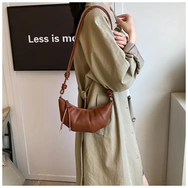 Women's Retro Horn Bag Brown Crossbody Shoulder — feature 9