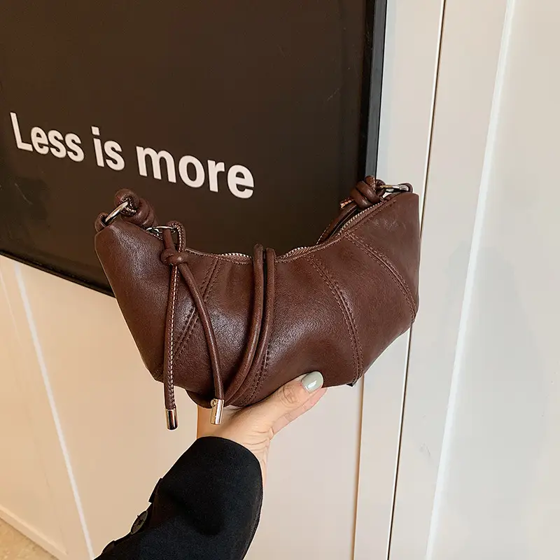 Women's Retro Horn Bag Brown Crossbody Shoulder - Image 2